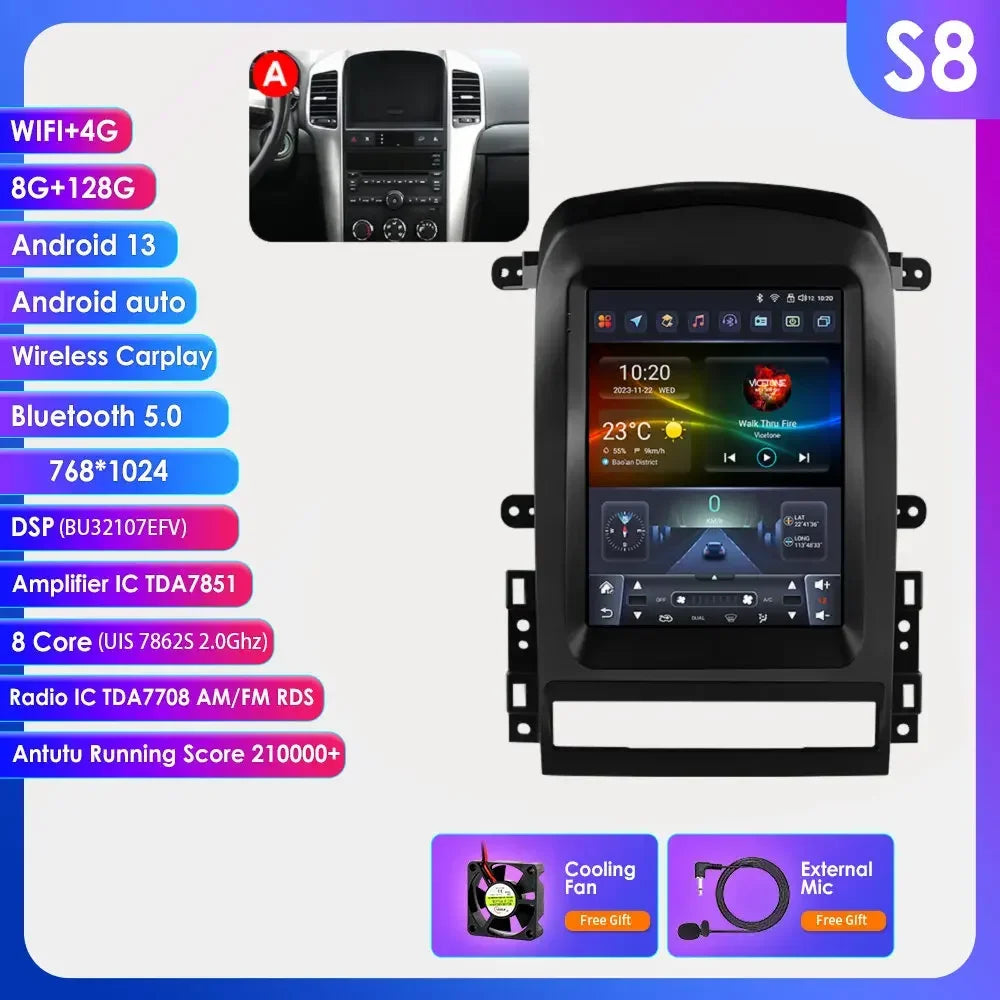 Chevrolet Captiva Sport 2006 - 2012 9,7" Android 14 Carplay Android auto wireless wifi bt gps 4g  AUTMYZWN