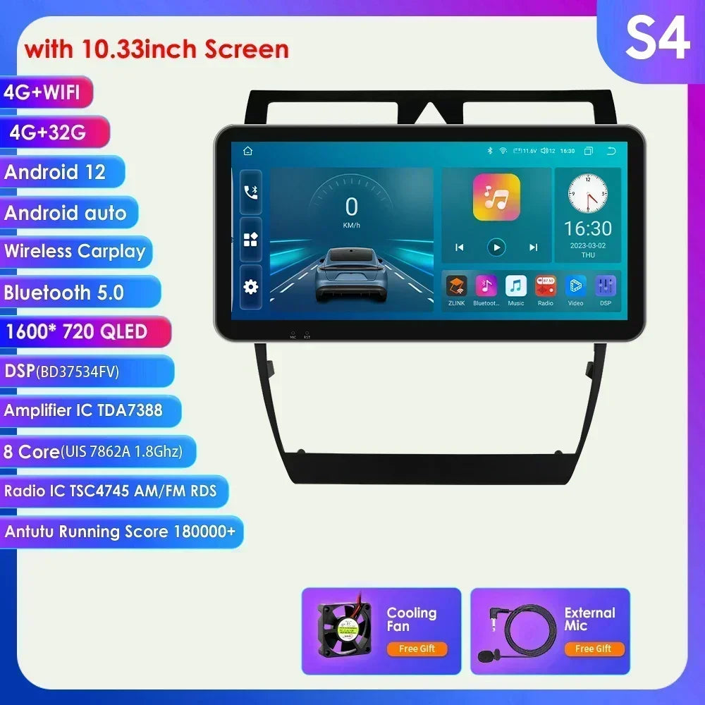 Audi A6 C5 1997-2004 S6 RS6 9" Android 14 Carplay Android auto wireless wifi bt gps 4g  AUTMA9VK