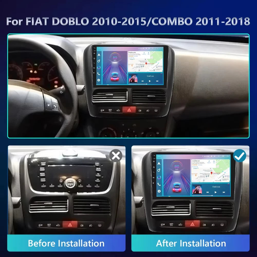 FIAT DOBLO 2010-2015  Android 13 9"  Carplay Car Android Auto Multimedia  GPS DSP wifi BT AUTMFIDBL1