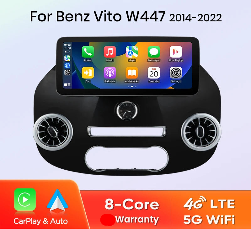 Mercedes Benz Vito W447 2014-2022 12.3" Wireless CarPlay Andorid Auto Car Radio Multimedia  Intelligent System Stereo  AUTMF858