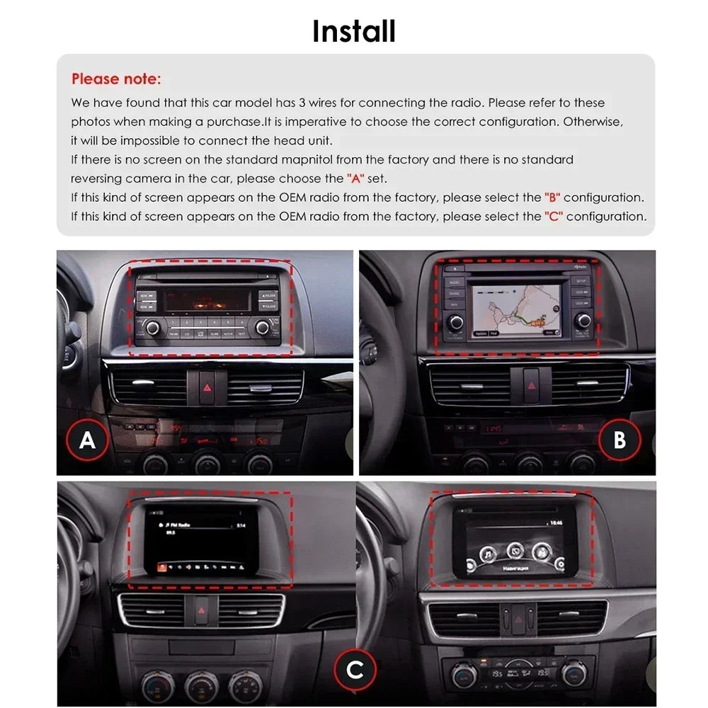 Mazda CX5 CX-5 CX 5 2012 - 2015 9" Android 14 Carplay Android auto wireless wifi bt gps 4g  AUTMAPJJ