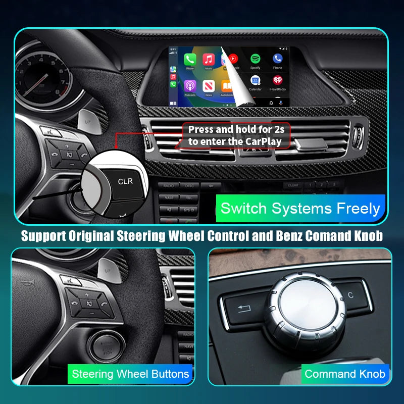 Mercedes Benz E-Class W207/W221 2009-2014 Wireless CarPlay  Android Auto Mirror Link AirPlay AUTMMBEW2
