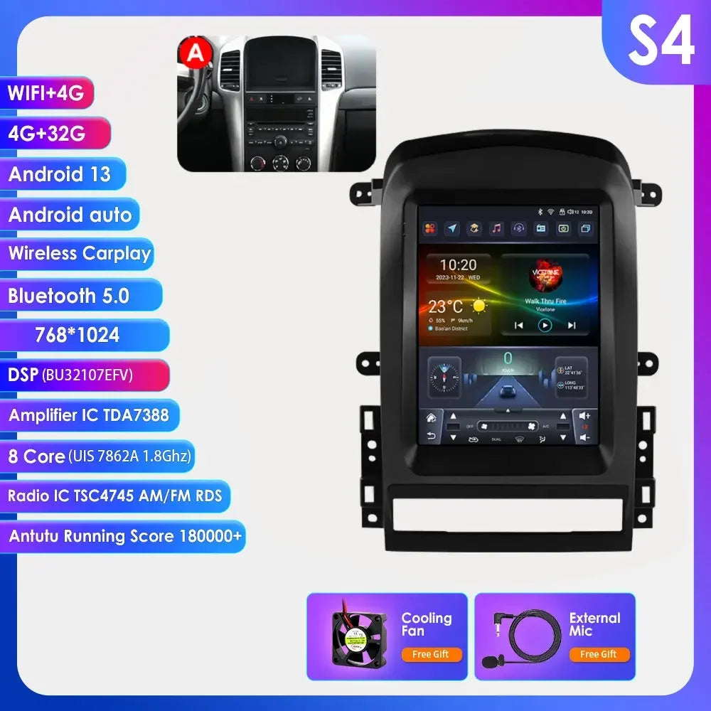 Chevrolet Captiva Sport 2006 - 2012 9,7" Android 14 Carplay Android auto wireless wifi bt gps 4g  AUTMYZWN