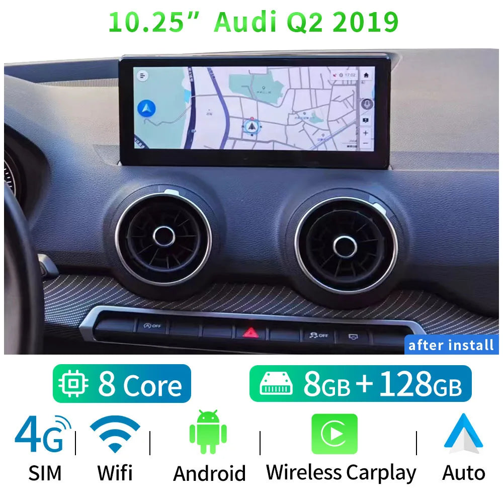 Audi A1 Q2 2013-2019 10,25" Carplay Android auto wireless WIFI GPS Bluetooth AUTM2R3L