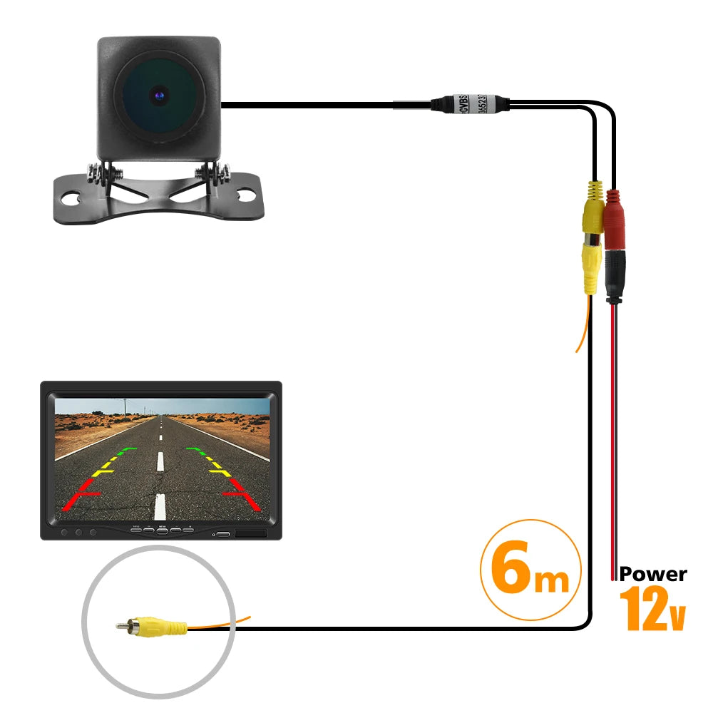 Telecamera per retromarcia per auto ,camper, furgone,  HD Obiettivo per visione notturna  impermeabile Cavo da 6M AUTMCAMPDF2