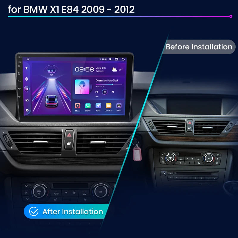 BMW X1 E84 SENZA MONITOR DI SERIE 2009 - 2015 10" Radio RDS WIFI BT GPS USB wireless CarPlay Android Auto  AUTMBMWX19