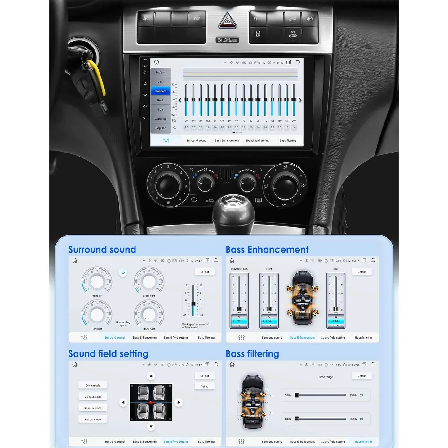 Mercedes Benz CLC W203 C-Class C180 C200 CLK200 CLK W209 9" / 10,33" Android 14 Carplay Android auto wireless wifi bt gps 4g  AUTMNWKX