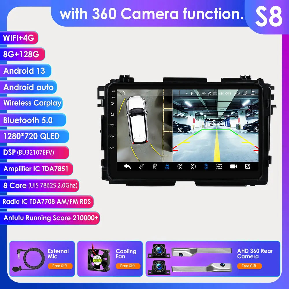 Honda Vezel HR-V HRV HR V XRV 2013-2022 9" Android 14 Carplay Android auto wireless wifi bt gps 4g AUTMQBOO