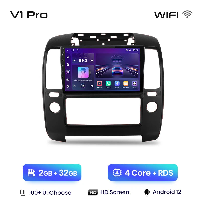 NISSAN NAVARA 2006 -2012 9" Wireless CarPlay Android Auto  RDS GPS 4G WIFI Multimedia autoradio AUTMNISNV2