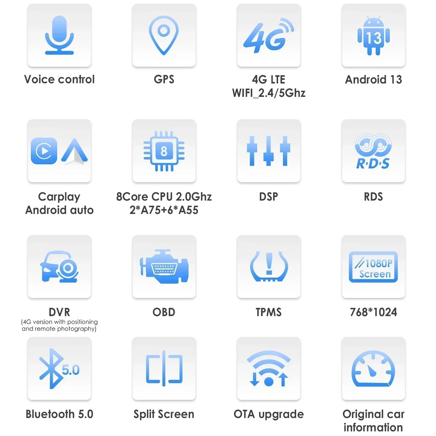 Toyota Verso 2004-2009 9,7" Android 14 Carplay Android auto wireless wifi bt gps 4g   AUTMA88T