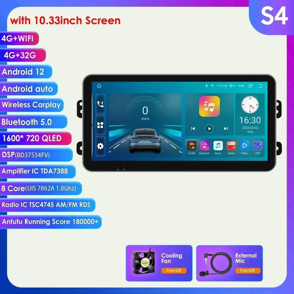 Suzuki SX4/Fiat sedici  2005-2014 9" Android 14 Carplay Android auto wireless wifi bt gps 4g AUTMDSJD