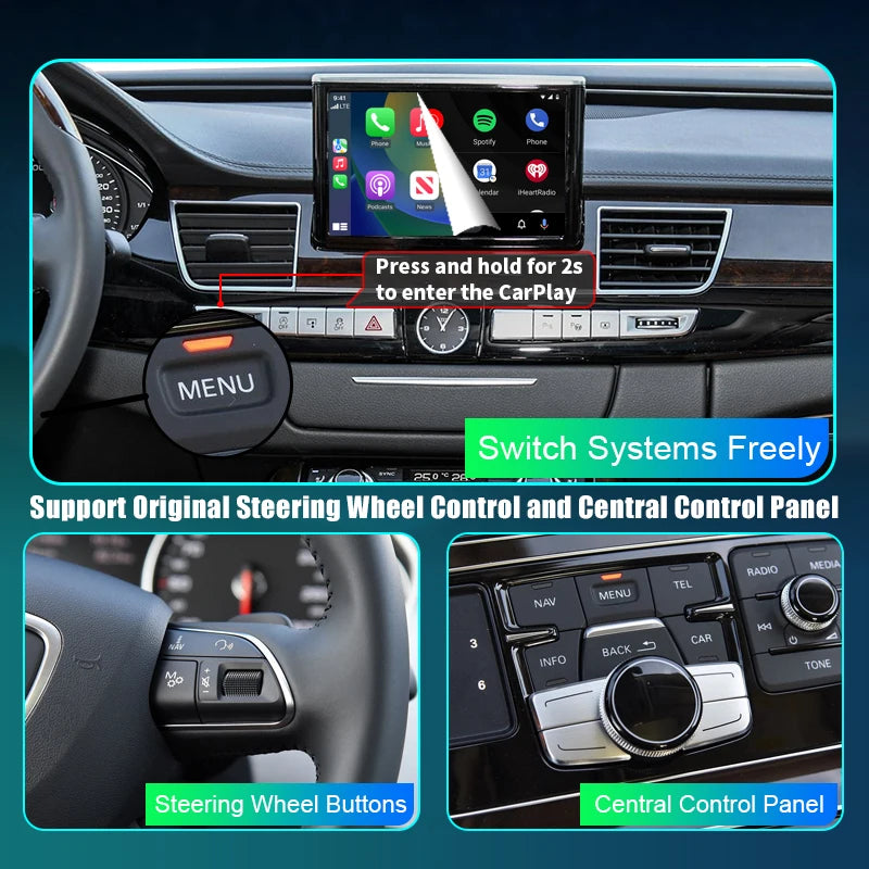Audi A8/A8L 2010-2017 Wireless Apple CarPlay Android Auto I Mirror Link AirPlay  Maps AUTMADA8L