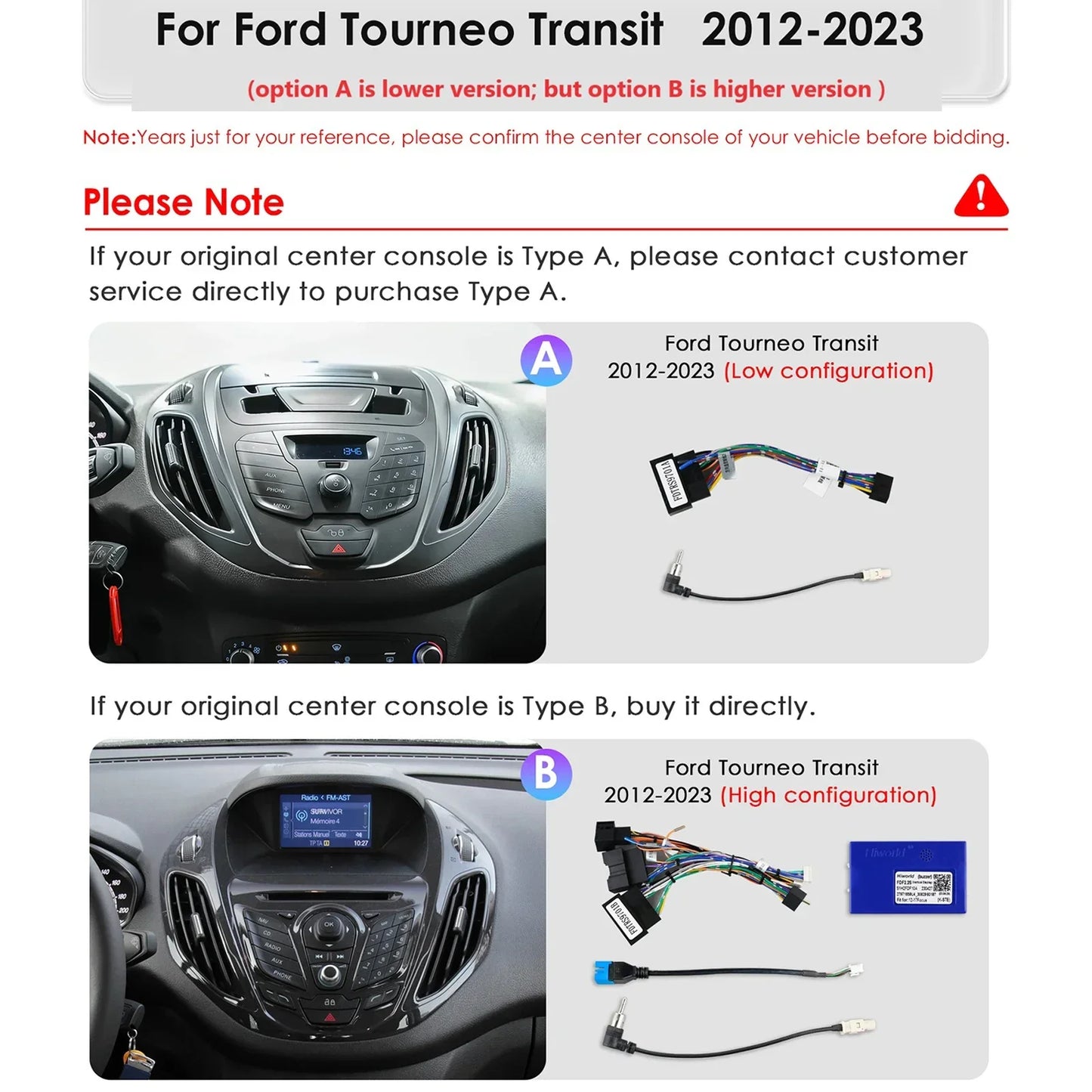 Ford Transit Tourneo / Ford B-Max 2012-2023 9,7" Android 14 Carplay Android auto wireless wifi bt gps 4g AUTM1KTA