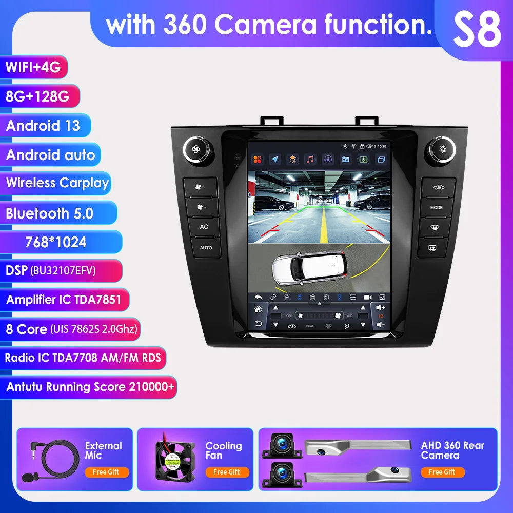Subaru Outback 2015 - 2018  9.7" Android 14 Carplay Android auto wireless wifi bt gps 4g AUTMUTSB4