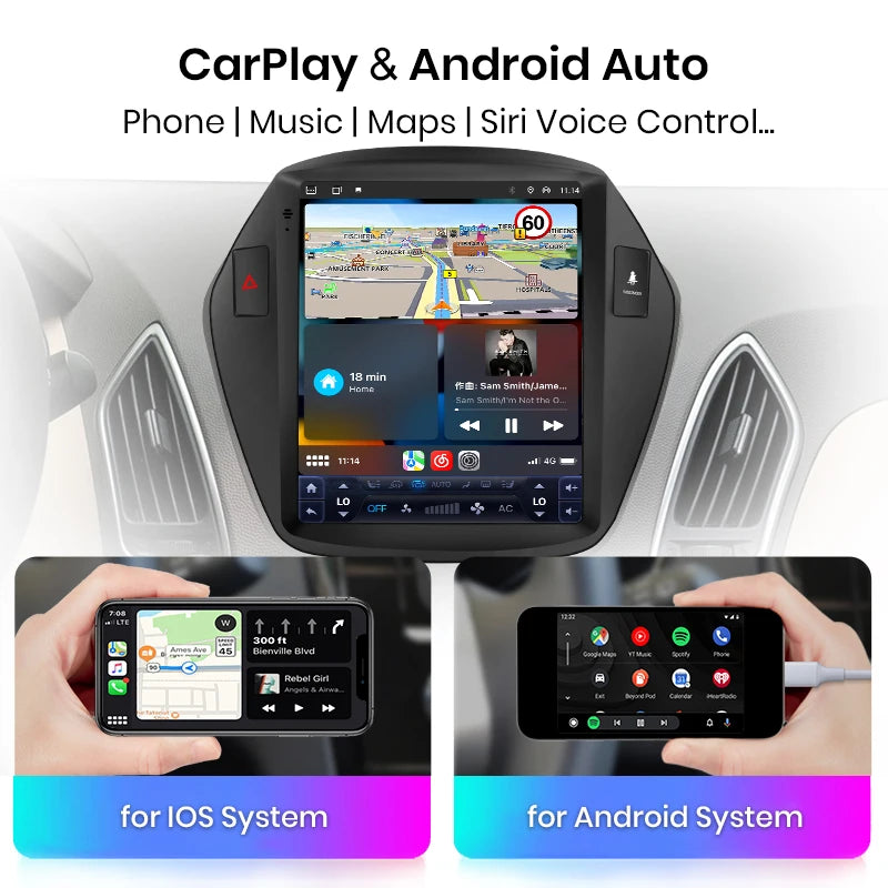 Hyundai Tucson 2 IX35 2010-2015 Tesla Style 9,7" Carplay Android Auto Wireless  Radio RDS WIFI GPS BT  Multimedia AUTMHYDIX35T