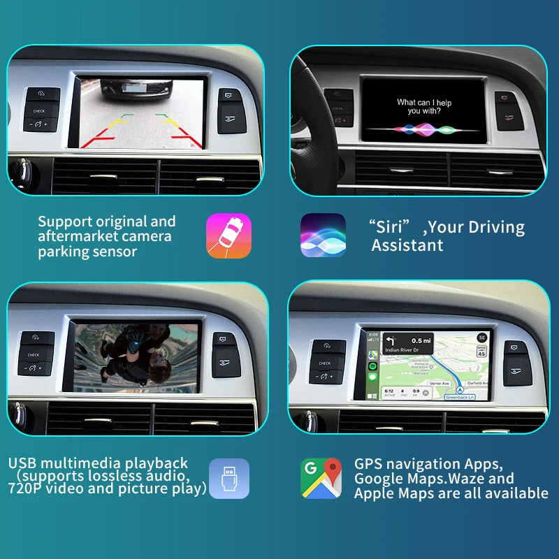 Audi A6 A7 C6 2009-2011 Wireless Apple CarPlay Android Auto  Mirror Link AirPlay Navigation AUTMADA6A711