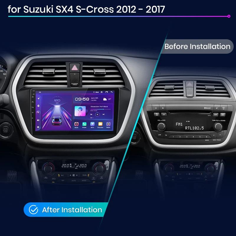 Suzuki SX4 S-Cross 2012 - 2017 Car Radio rds bt wifi gps   wireless CarPlay Android Auto car intelligent systems AUTMSZKX4S