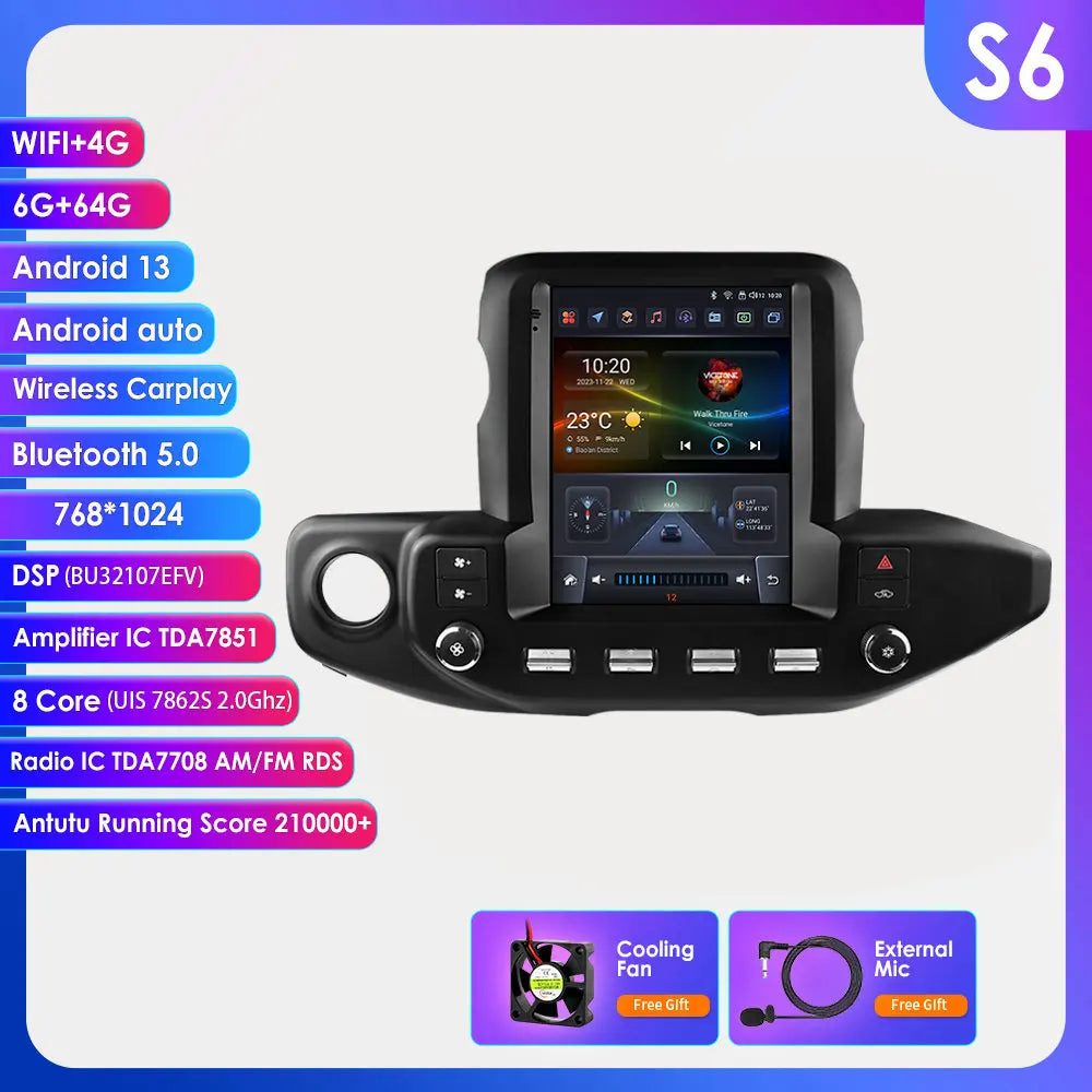 Jeep Wrangler JL Gladiator 2018-2023  9,7" Android 14 Carplay Android auto wireless wifi bt gps 4g  AUTM4XE5
