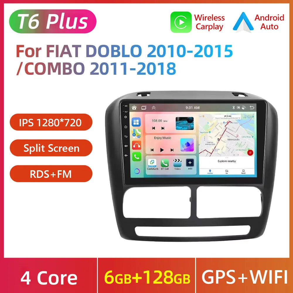 FIAT DOBLO 2010-2015  Android 13 9"  Carplay Car Android Auto Multimedia  GPS DSP wifi BT AUTMFIDBL1