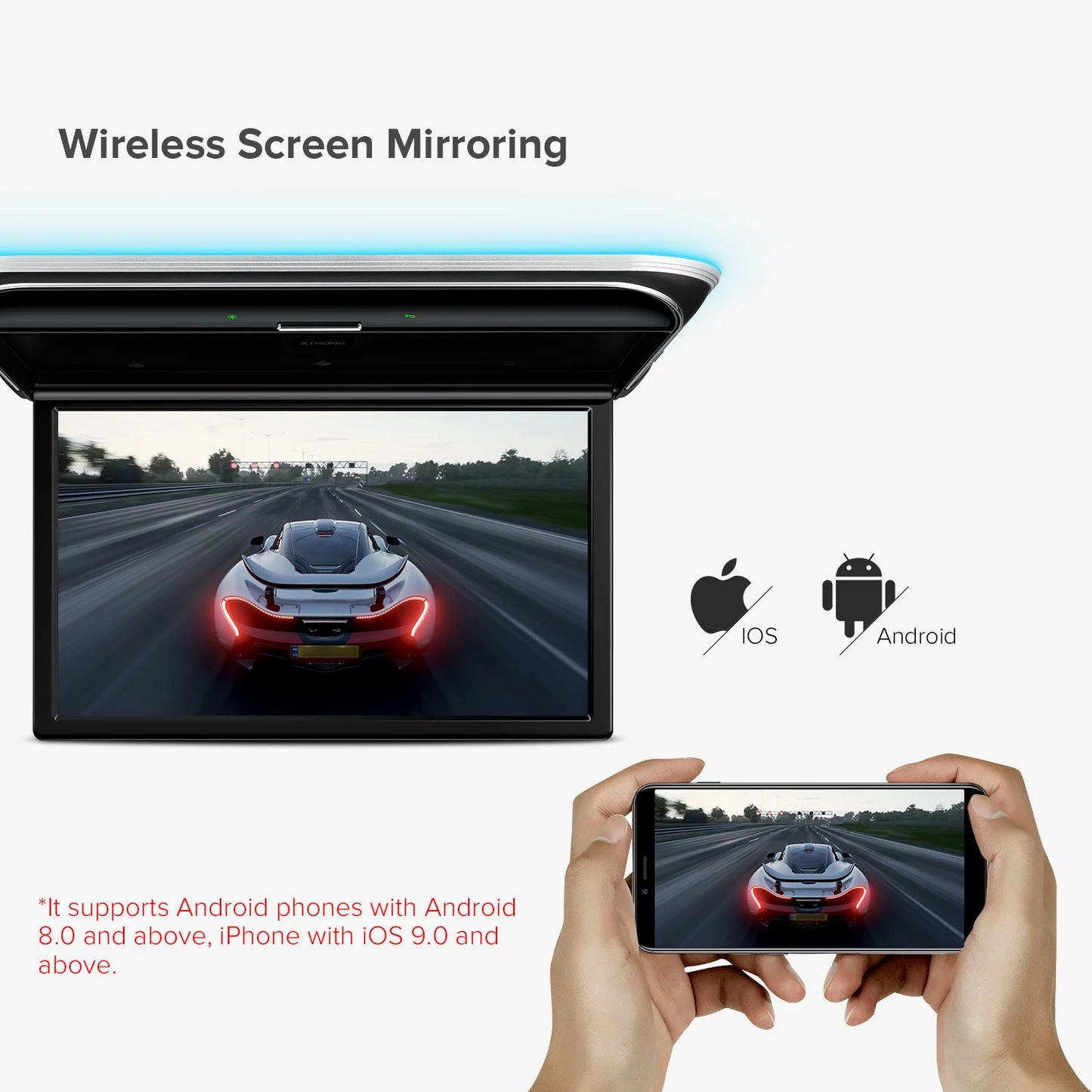 17,3 pollici Lettore multimediale da tetto  Android 2/32 gb Octa-core  con audio superiore e mirroring dello schermo Video HDR10+ / 8K CM179AS