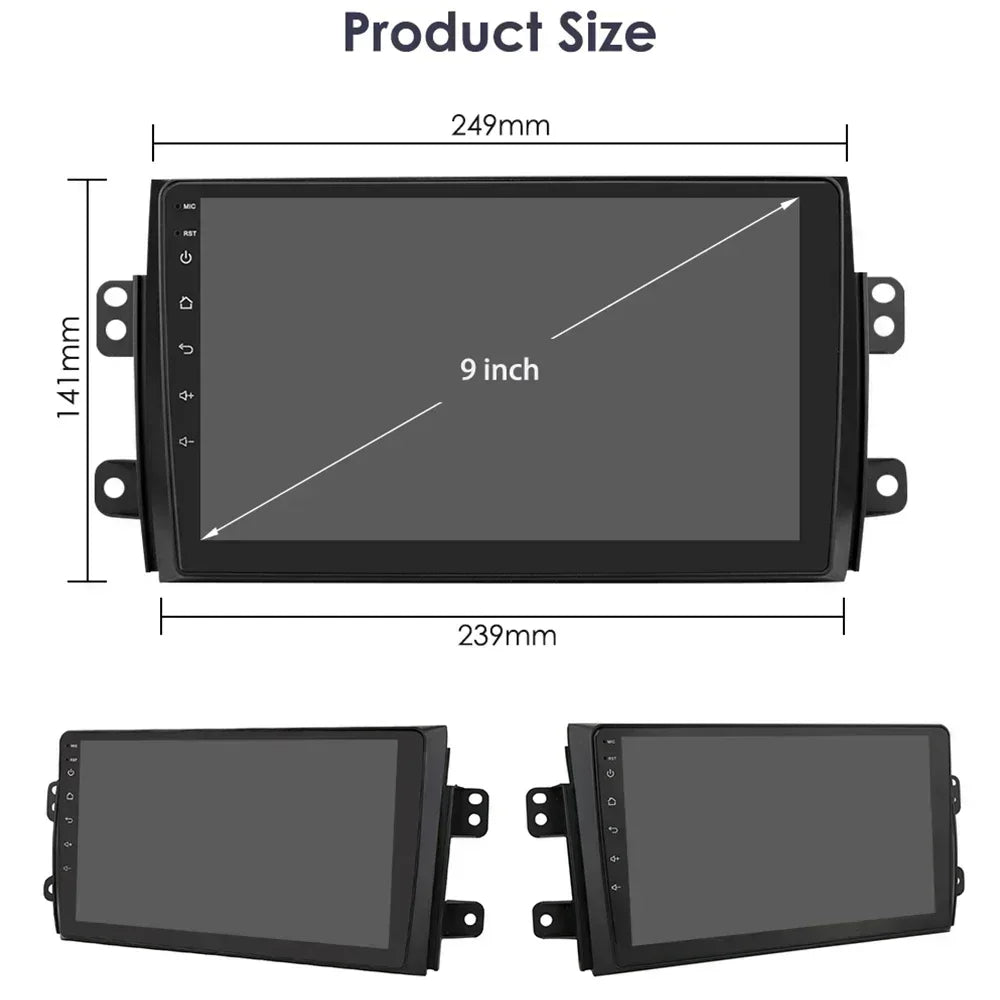 Suzuki SX4/Fiat sedici  2005-2014 9" Android 14 Carplay Android auto wireless wifi bt gps 4g AUTMDSJD