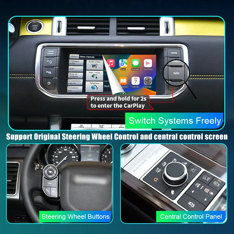 Land Rover/Jaguar/Range Rover/Evoque/Discovery  Apple Wireless Carplay Android Auto  Box Multimedia USB Navigation DSP AUTMLJRED