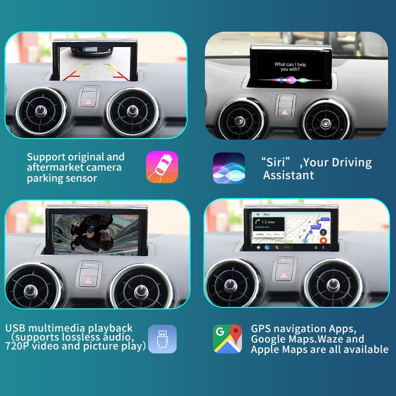 Audi  A1 2011-2018 Wireless Apple CarPlay Android Auto Mirror Link AirPlay Navigation AUTMAUDA18