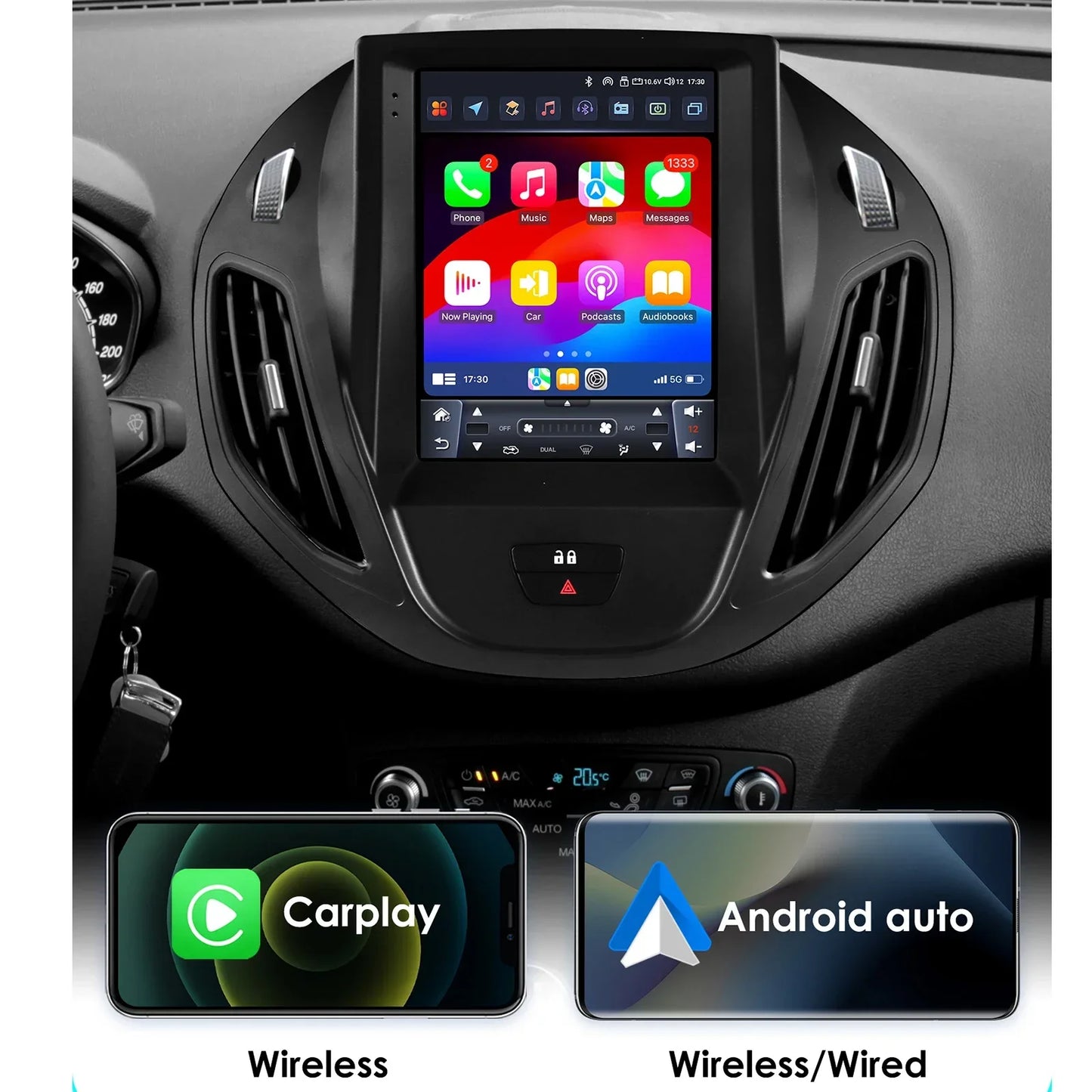Ford Transit Tourneo / Ford B-Max 2012-2023 9,7" Android 14 Carplay Android auto wireless wifi bt gps 4g AUTM1KTA