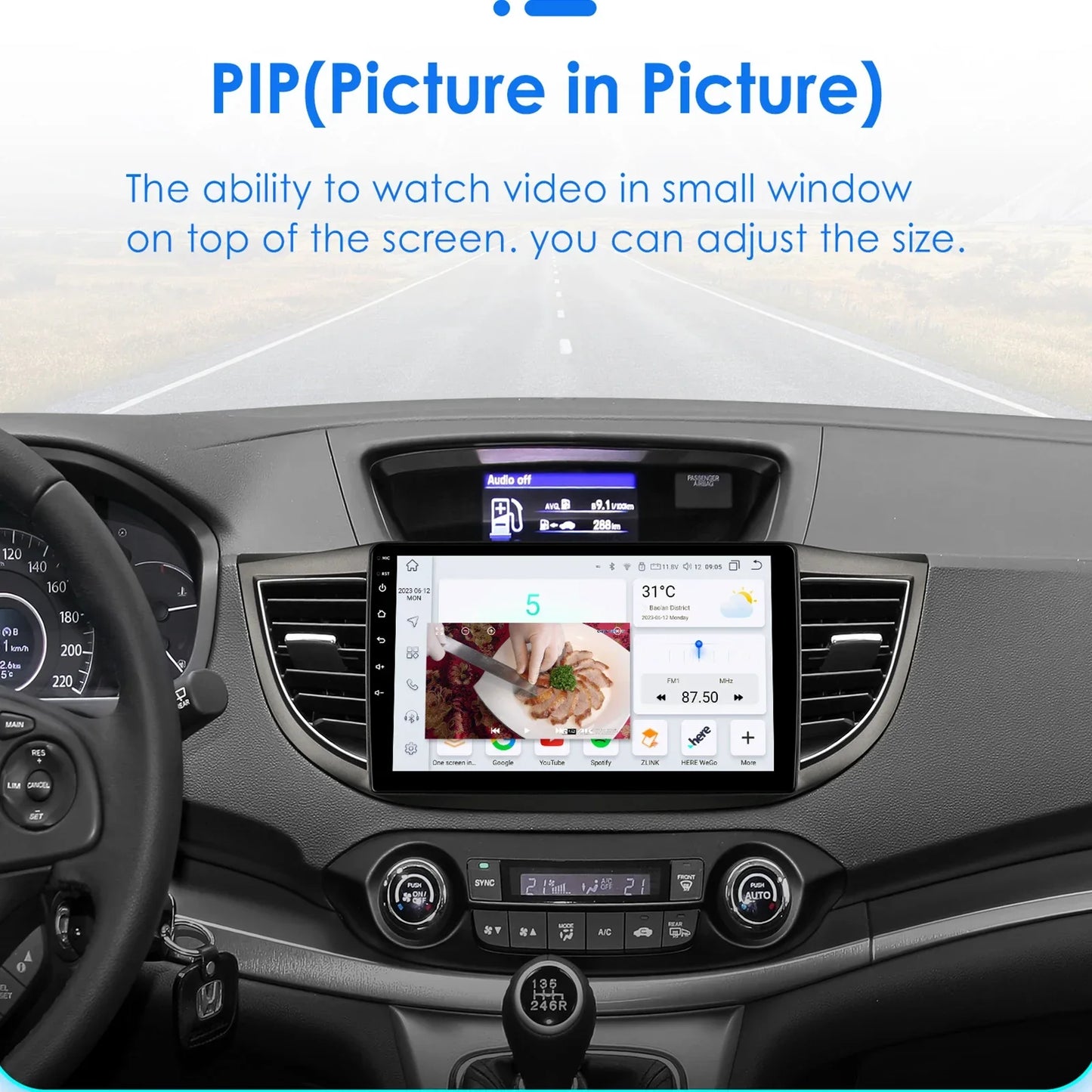 Honda CRV 4th 2012-2016 9" Android 14 Carplay Android auto wireless wifi bt gps 4g AUTMVCRH4
