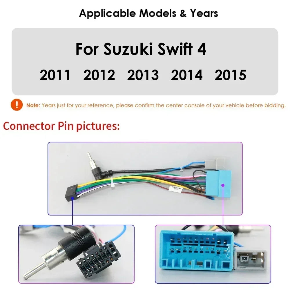 Suzuki Swift 4 2011-2015 9" Android 14 Carplay Android auto wireless wifi bt gps 4g  AUTMSCNB