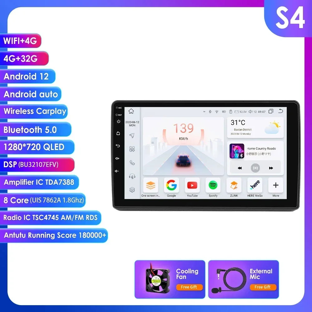 Opel Astra H Zafira B 2004-2014  9" Android 14 Carplay Android auto wireless wifi bt gps 4g AUTMKWXY