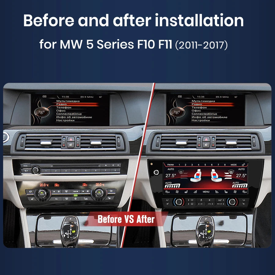 Schermo digitale touch da 10.25 " per Aria Condizionata  BMW Serie 5 F10 2011-2017 Display comandi vocali  AUTMRNLRSA1