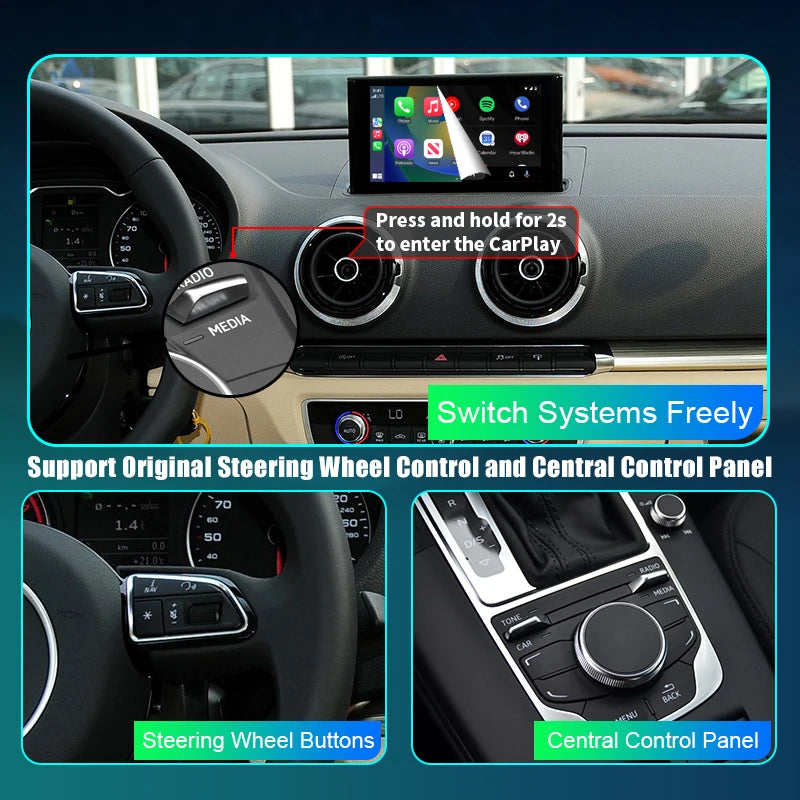 Audi A3 MIB 2014-2018 Wireless Apple CarPlay Android Auto  Mirror Link AirPlay Navigation AUTMA3MIB