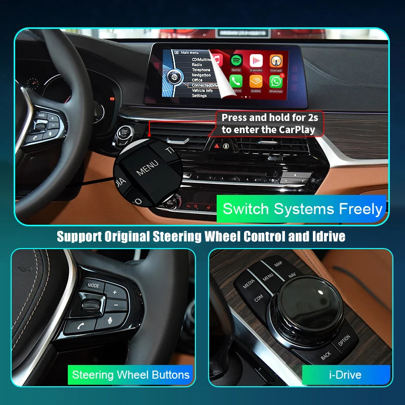 BMW 6 Series F06 F12 F13 E63 E64 2003-2020 Wireless CarPlay  Android Auto Mirror Link AirPlay Car Play GPS AUTMBMWF6