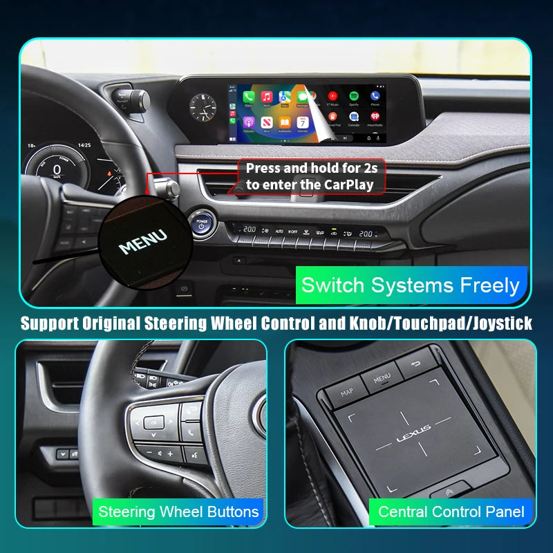 Lexus UX 2018-2021 Wireless CarPlay  Android Auto Mirror Link AirPlay  Navigation AUTMLXSUX21