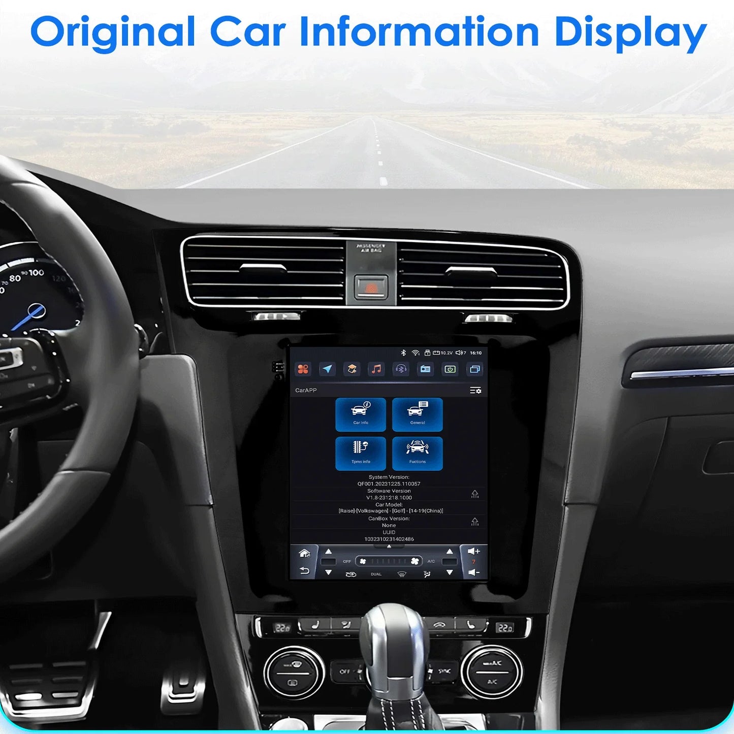 Volkswagen Golf 7 2014 -2018 9,7" Android 14 Carplay Android auto wireless wifi bt gps 4g  AUTM7VKQ