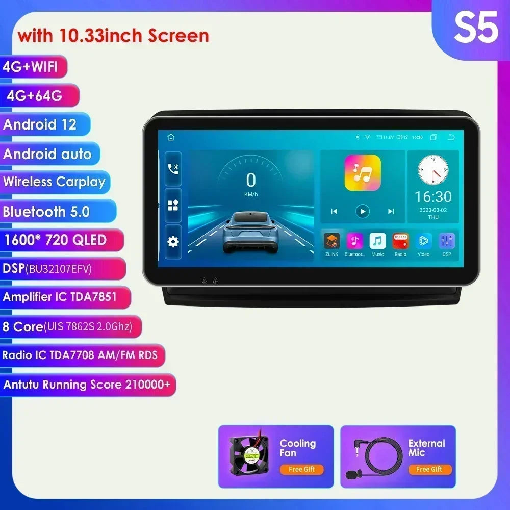 Skoda Superb 2 B6 2008 - 2015 9" Android 14 Carplay Android auto wireless wifi bt gps 4g  AUTMEW7F