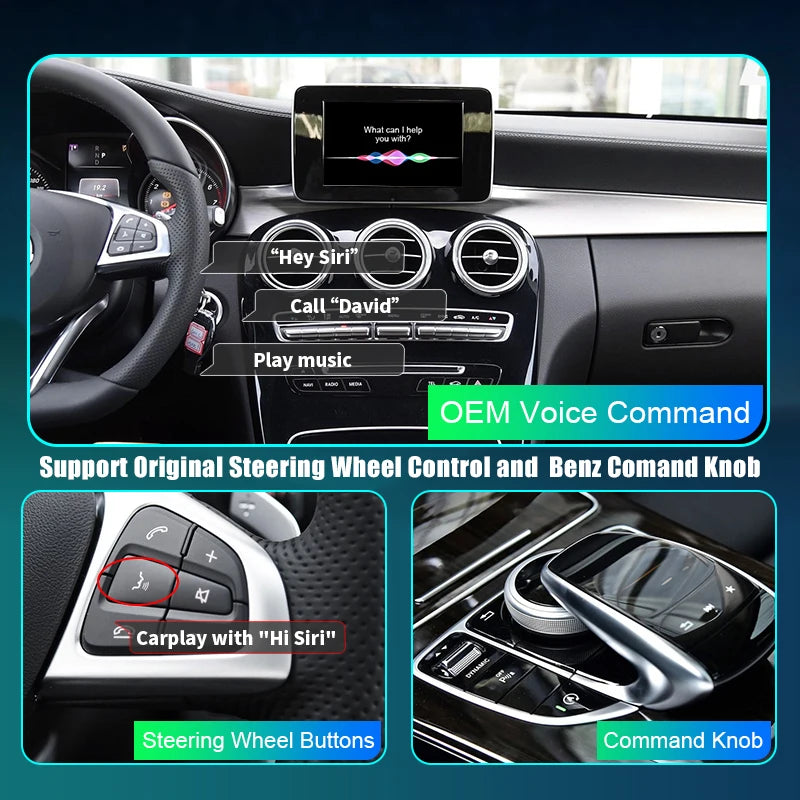 Mercedes Benz C-Class W205 / GLC 2015-2018 Wireless CarPlay  ,  Android Auto  Mirror Link AirPlay Car Play  Navigations AUTMCGLC1