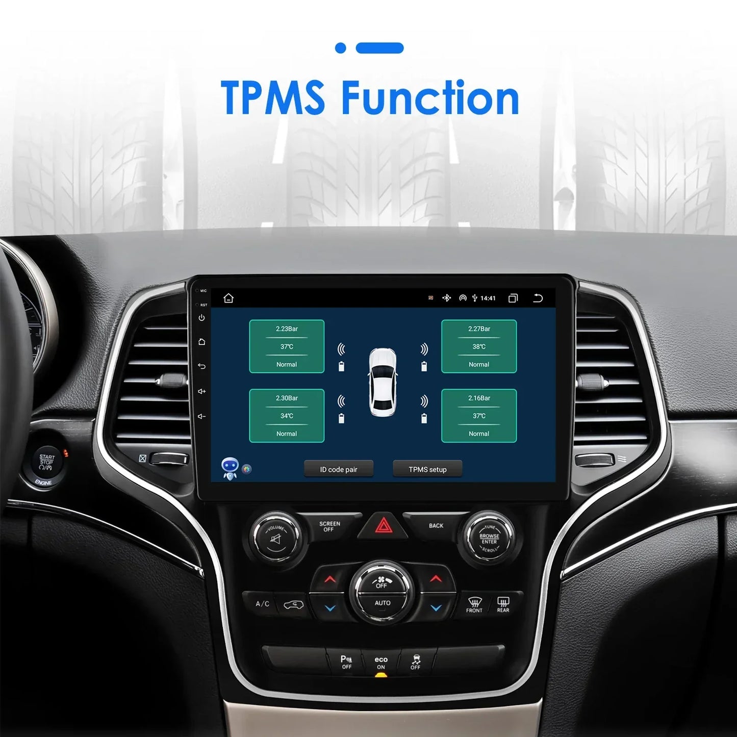 Jeep Grand Cherokee WK2 2014-2022 9" Android 14 Carplay Android auto wireless wifi bt gps 4g   AUTMFH0Y