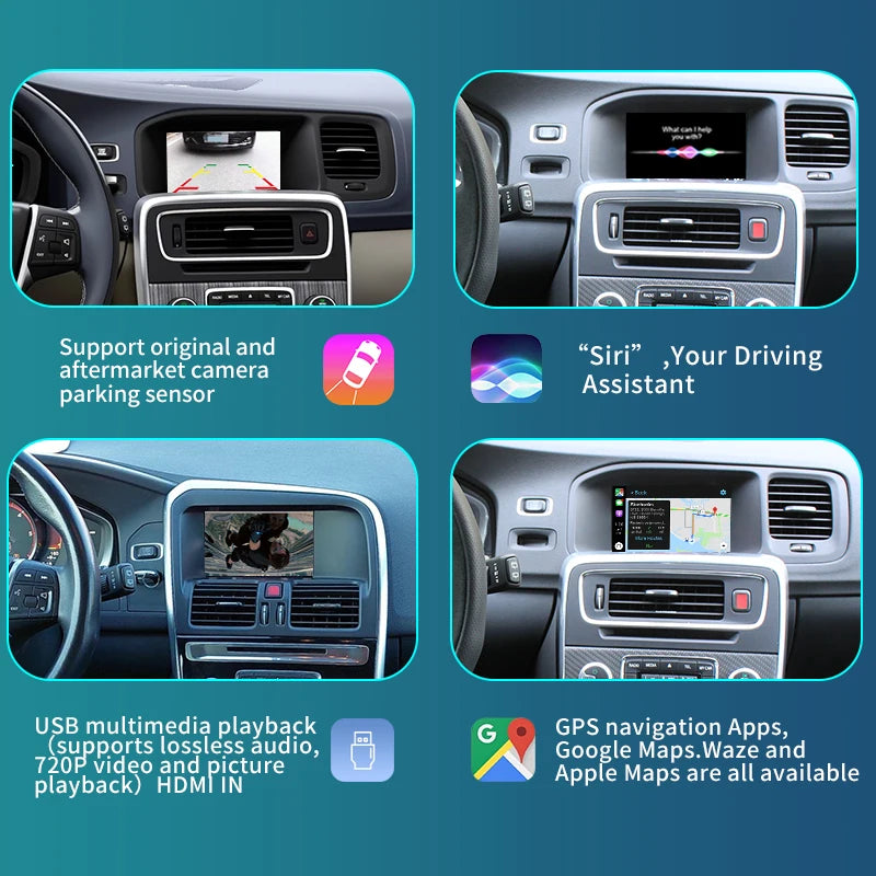 XC60 V60 2014-2017 7" schermo LCD , Wireless CarPlay    Android Auto  Mirror Link AirPlay gps AUTMVVXCV