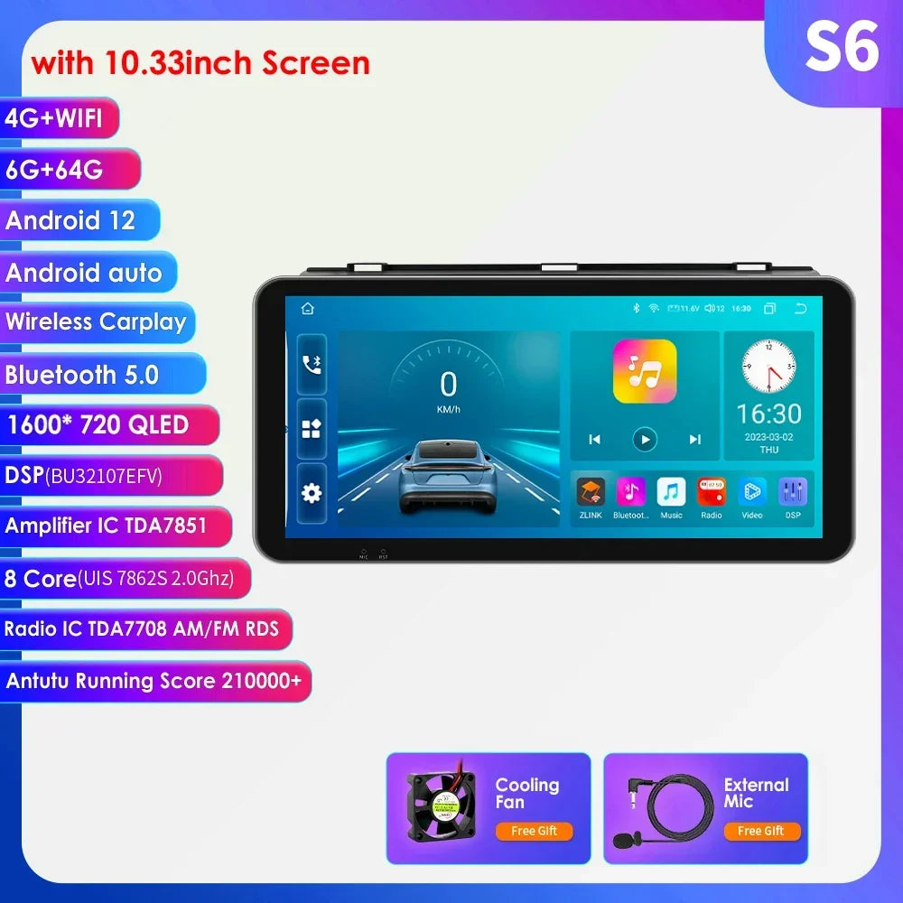Mazda 3 2004-2009 9" / 10,33"  Android 14 Carplay Android auto wireless wifi bt gps 4g AUTMZAMD3