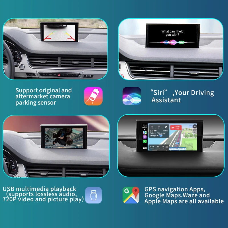 Q7 2016-2018 Wireless Apple CarPlay Android Auto  Mirror Link AirPlay Navigation AUTMAUDQ7NW