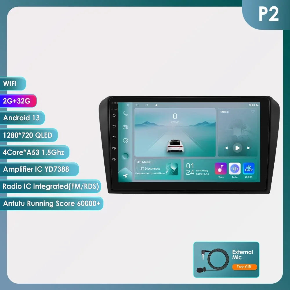 Mazda 3 2004-2009 9" / 10,33"  Android 14 Carplay Android auto wireless wifi bt gps 4g AUTMZAMD3