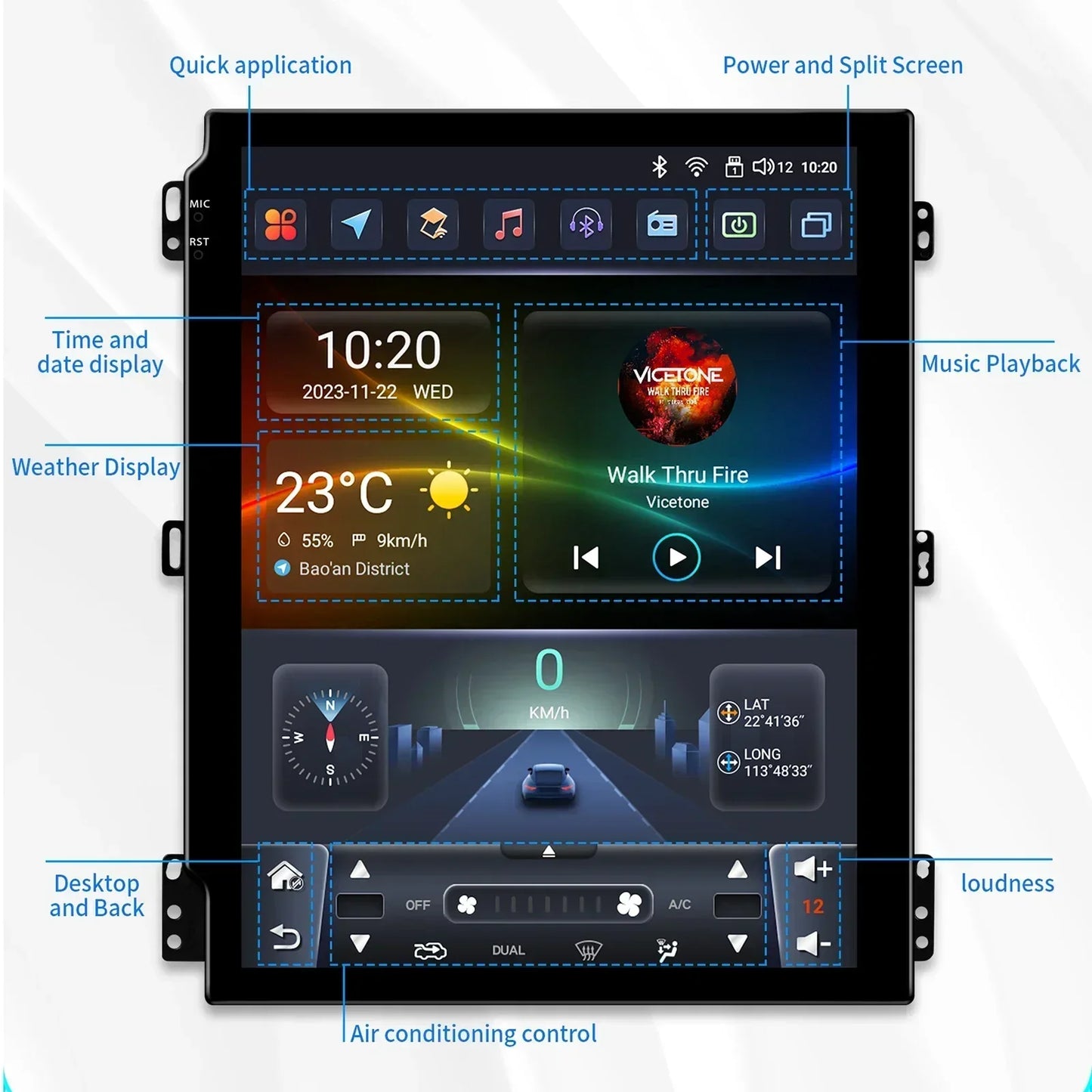 Chevrolet Cruze J300 2008-2012 9,7" Android 14 Carplay Android auto wireless wifi bt gps 4g  AUTMIZKN