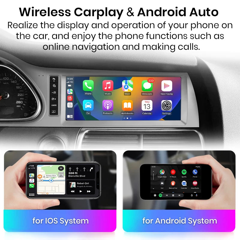 Audi Q7 2006 -2015 10.25 " Wireless CarPlay Android Auto Car Radio Multimedia DSP wifi bt GPS sistema intelligente AUTMAUDIQ74L