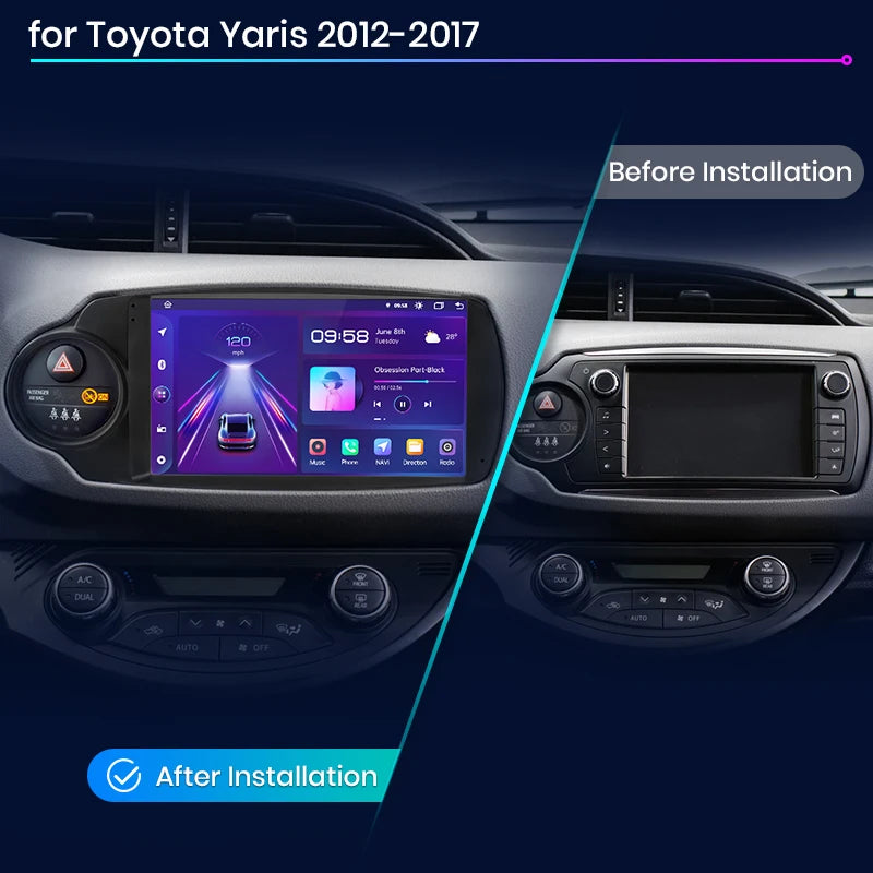 Toyota Yaris 2012 -2017  V1plus AI Voice 2 din Carplay Android Auto Radio RDS WIFI GPS BT  Multimedia  autoradio AUTMTOTYS2
