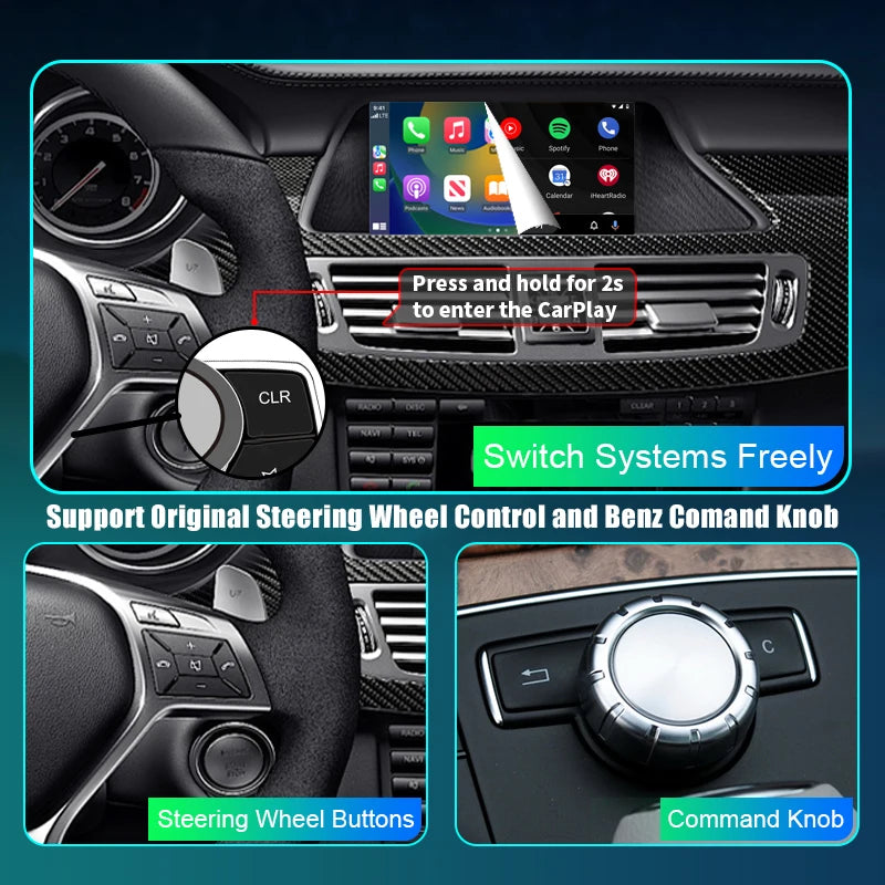 Mercedes Benz CLS W218 2010-2017 Wireless CarPlay  Android Auto Mirror Link AirPlay GPS  Navigation AUTMBCEW