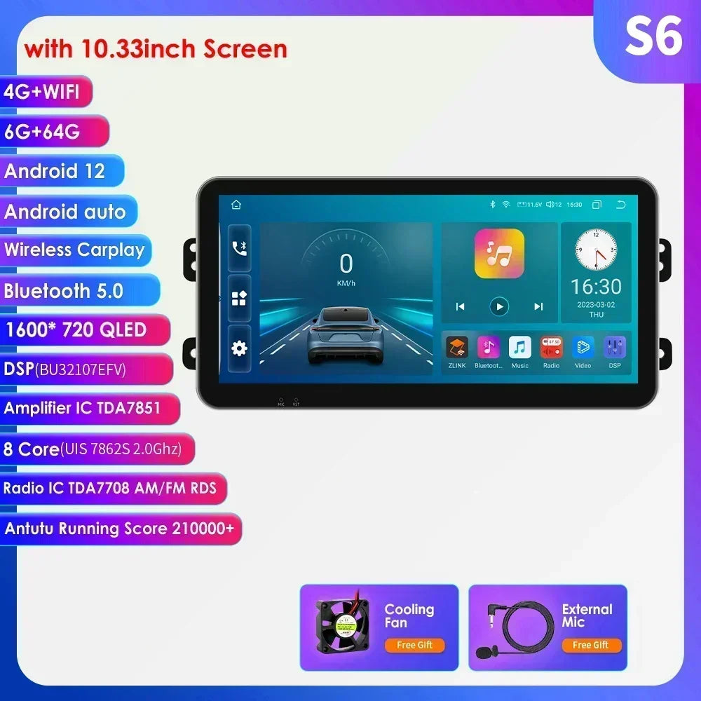 Suzuki SX4/Fiat sedici  2005-2014 9" Android 14 Carplay Android auto wireless wifi bt gps 4g AUTMDSJD