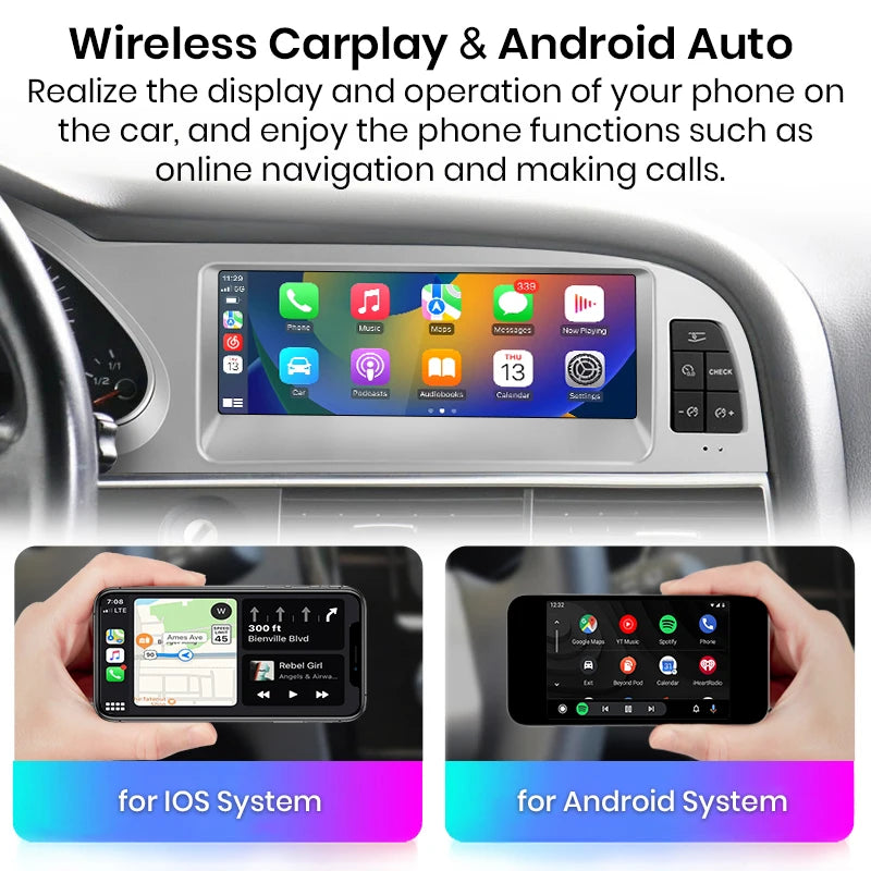 Audi A6 C6 4F 2005-2011 Android 12 8.8 " Wireless CarPlay Android Auto Car Radio wifi GPS BT USB AUTM9RK1
