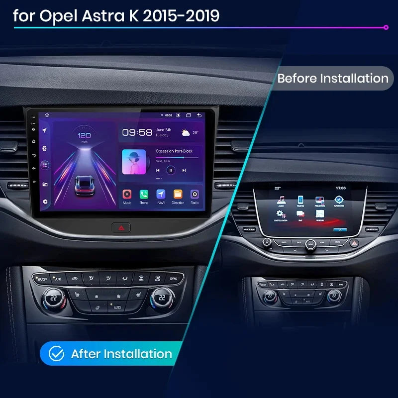 Opel Astra K 2015 - 2019 V1 Plus Car Radio RDS WIFI GPS BT  wireless CarPlay Android Auto car intelligent systems AUTMOPLAATK9